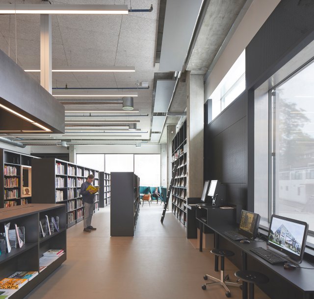 Bookshelfs at the library