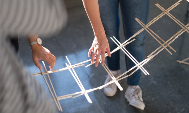 Students working on a design